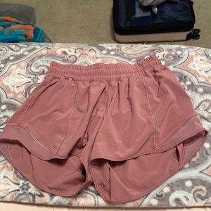Pink/taupe lulu lemon shorts